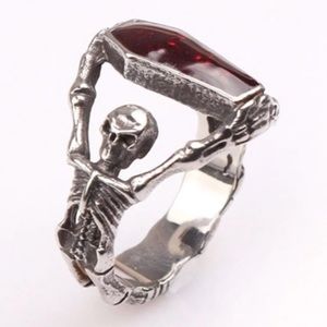 Coffin Skeleton Ring
